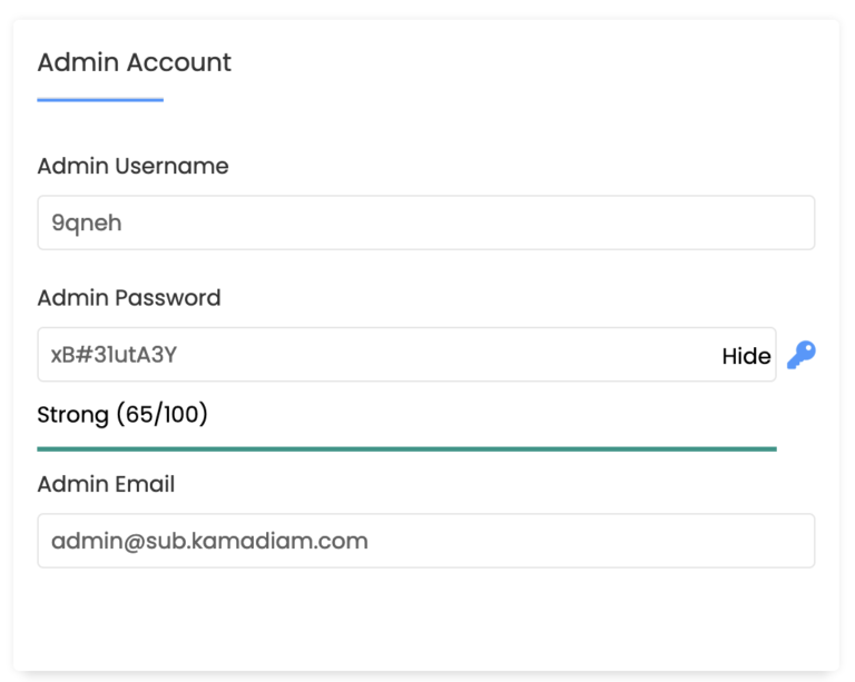 WordPress 管理者帳號設定