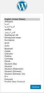 wordpress 安裝,選擇語言