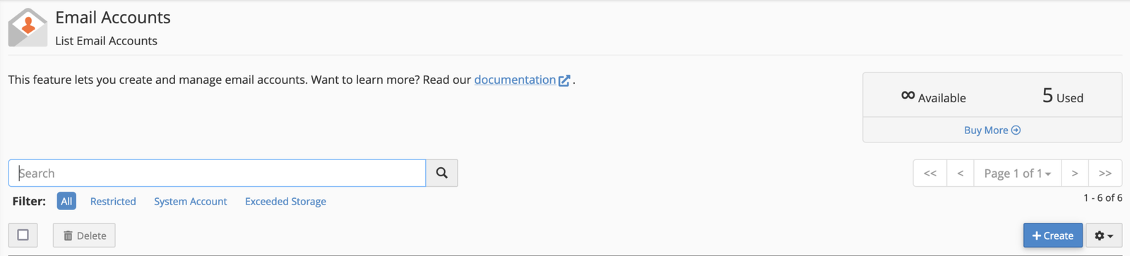 顯示所有電子郵件帳戶