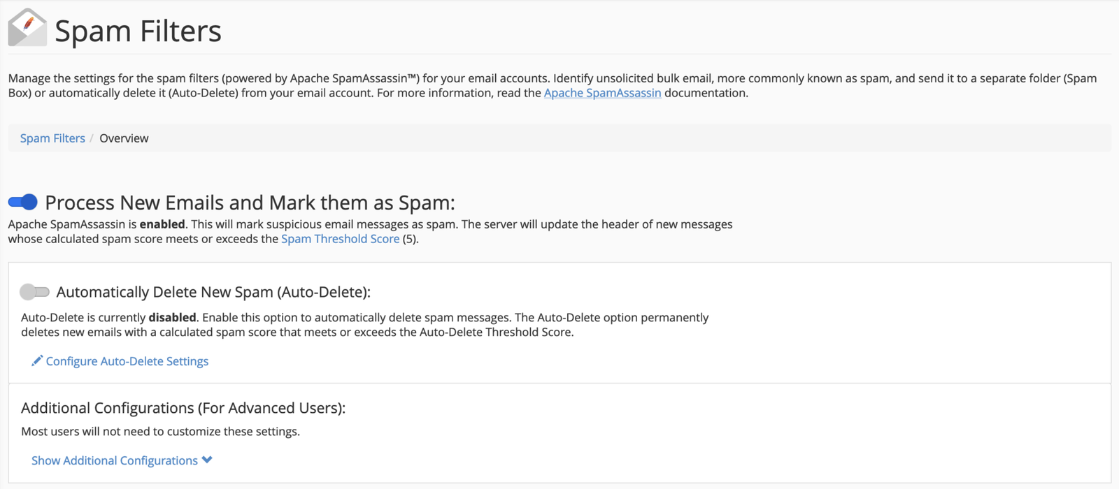垃圾信過濾設定